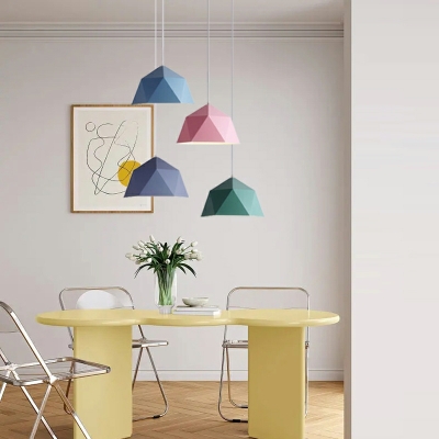 Nordic Minimalist Macaron Pendant Creative Wrought Iron Hanging Lamp for Restaurant