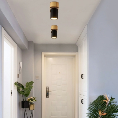 Nordic Minimalist Wooden Track Light Creative LED Flushmount Ceiling Light
