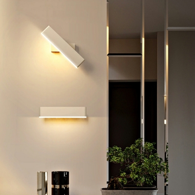 1 Light Wall Lighting Ideas Minimalism Style Rectangle Shape Metal Sconce Lights