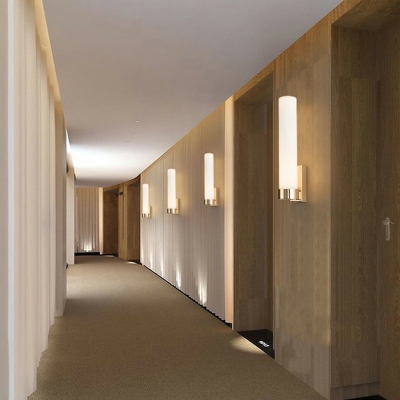 1 Light Wall Lighting Ideas Minimalist Style Tube Shape Metal Sconce Light