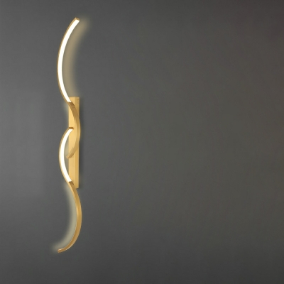 1 Light Wall Lighting Ideas Simple Style Linear Shape Metal Sconce Light
