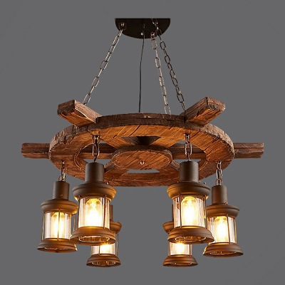 4 Light Pendant Light Fixtures Loft Style Cage Shape Metal Hanging Ceiling Lights