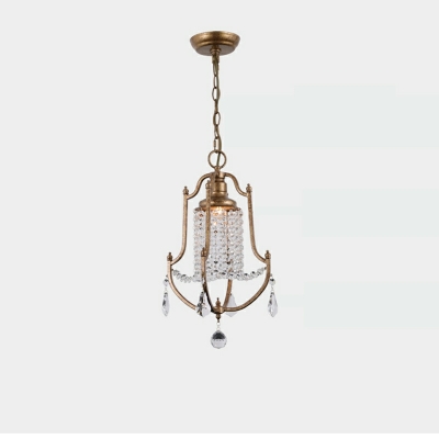 American Country Style Crystal Chandelier Creative Wrought Iron Chandelier for Entrance