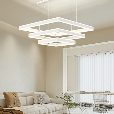 Nordic Multi Layer Chandelier Modern Creative Square Chandelier for Living Room
