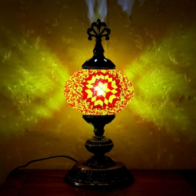 Turkish Retro Metal Table Lamp Creative Stained Glass Table Lamp