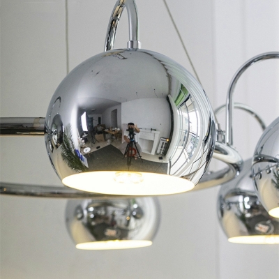7 Light Pendant Light Fixtures Contemporary Style Globe Shape Metal Hanging Ceiling Lights