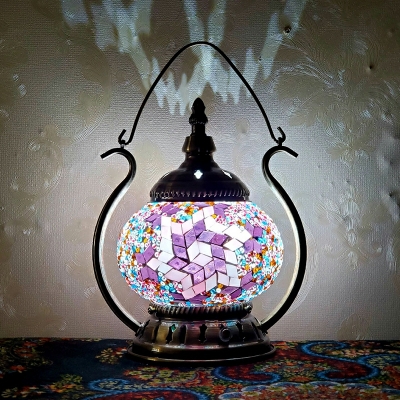 Moroccan Stained Glass Table Lamp Creative Portable Table Lamp