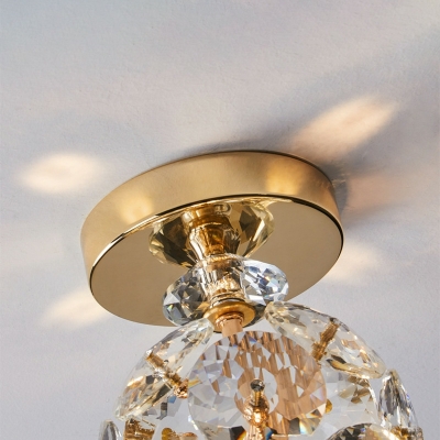 1 Light Close To Ceiling Fixtures Nordic Style Globe Shape Metal Flushmount Lighting