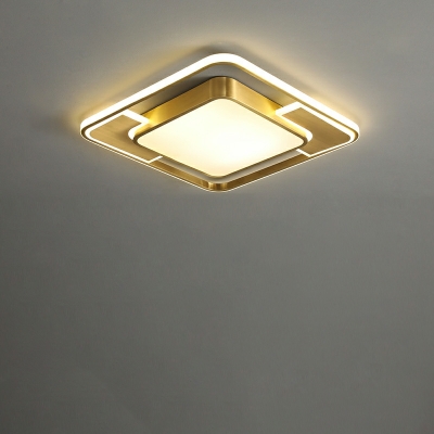 4 Light Close To Ceiling Fixtures Modern Style Geometric Shape Metal Flushmount Lighting