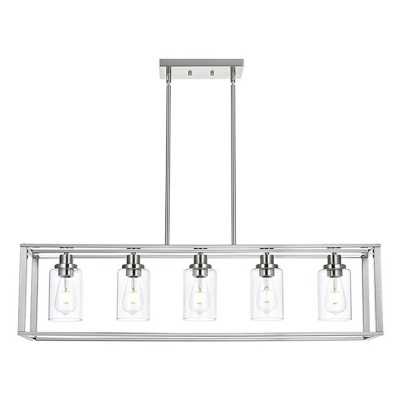 5 Light Pendant Chandelier Loft Style Cylinder Shape Metal Hanging Ceiling Light