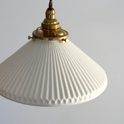 Cone Hanging Lamps Kit Modern Style Ceramics Pendant Light for Bedroom