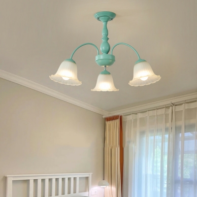French Country Style Chandelier Creative Glass Green Chandelier for Bedroom