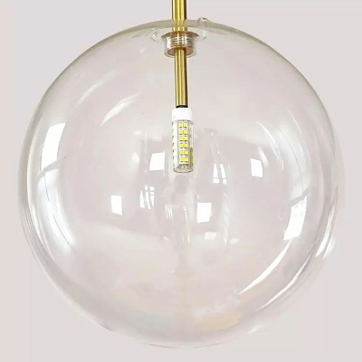 Globe Hanging Lamps Contemporary Style Ceiling Pendant Light Glass for Living Room