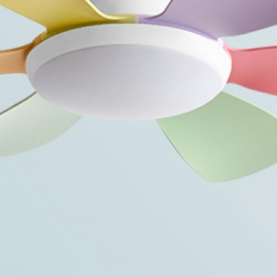 Modern LED Fan Light Fantasy Color Ceiling Mounted Fan Light for Kids Room