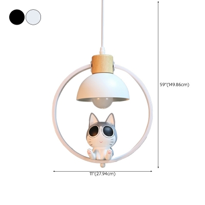 Modern Simple Single Pendant Creative Cartoon Cute Cat Hanging Lamp