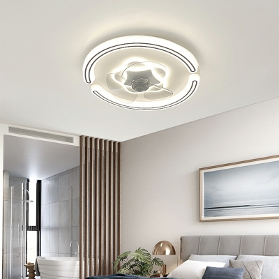 Nordic Minimalist LED Fan Light Fashion Ceiling Mounted Fan Light for Bedroom