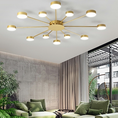 Postmodern Metal LED Ceiling Light Fixture Creative Gold Ceiling Lamp for Living Room