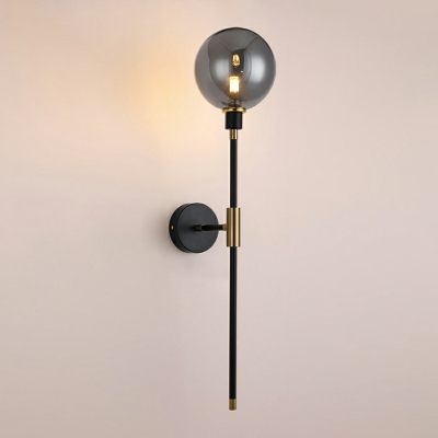 1 Light Wall Mounted Lighting Loft Style Ball Shape Glass Sconce Lights