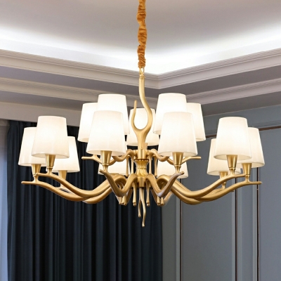 15 Light Pendant Light Kit Tradional Style Bell Shape Metal Ceiling Chandelier