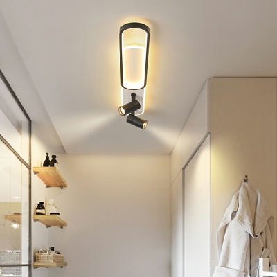 4 Light Ceiling Lamp Contemporary Style Oval Shape Metal Flush Mount Fixture