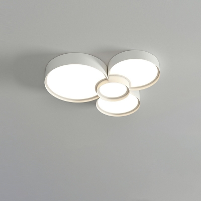 4 Light Ceiling Lamp Nordic Style Round Shape Metal Flush Chandelier Lighting