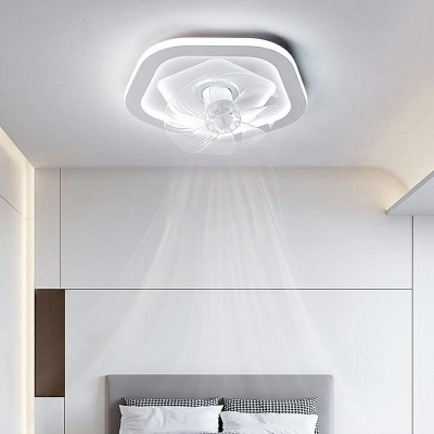 Flush Ceiling Fan Light Kid's Room Style Acrylic Flush Fan Light for Bedroom