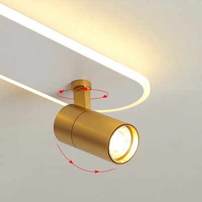 Modern Minimalist LED Track Light Creative Strip Ceiling Light with Spotlight