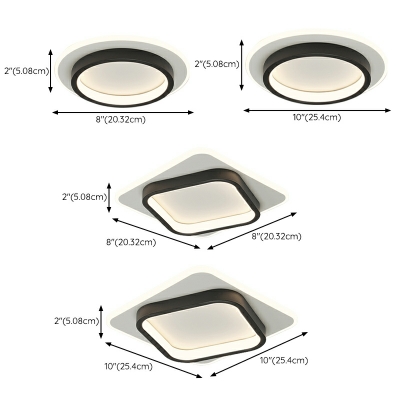 1 Light Flush Lamp Fixtures Minimalist Style Geometric Shape Metal Ceiling Mounted Light