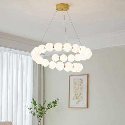 1 Light Pendant Lamp Contemporary Style Ball Shape Metal Hanging Ceiling Lights