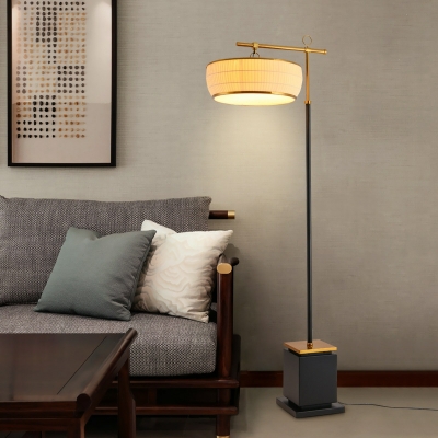 1 Light Standard Lamps Contemporary Style Floor Lamps Fabric for Living Room