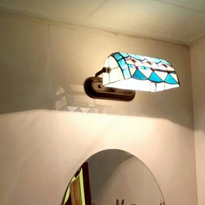 1 Light Wall Lighting Ideas Tiffany Style Geometric Shape Metal Sconce Lights