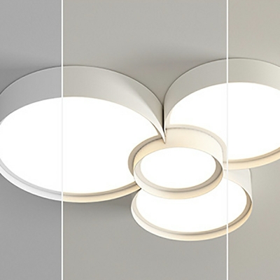 4 Light Ceiling Lamp Nordic Style Round Shape Metal Flush Chandelier Lighting