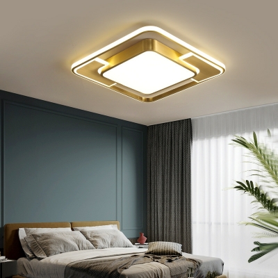 4 Light Close To Ceiling Fixtures Modern Style Geometric Shape Metal Flushmount Lighting