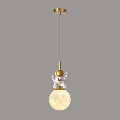 Modern Simple Glass Hanging Lamp Creative Cartoon Astronaut Hanging Lamp