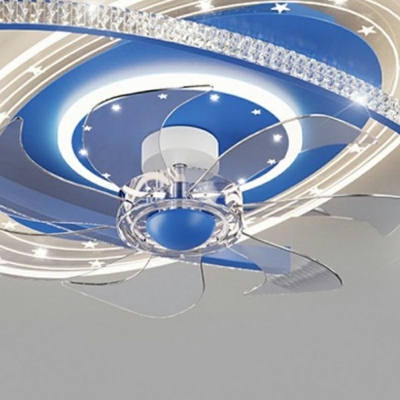 Modern Simple LED Fan Light Shining Star Ceiling Fan Light for Bedroom