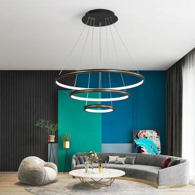 Nordic LED Chandelier Modern Personality Circle Multi Layer Chandelier