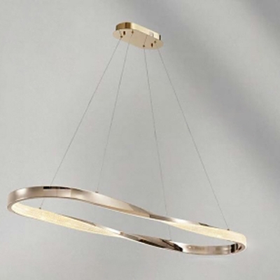 1 Light Pendant Light Contemporary Style Circle Shape Metal Hanging Ceiling Lamp
