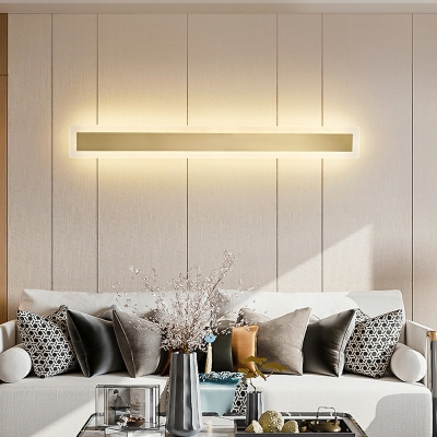 1 Light Wall Lighting Ideas Minimalist Style Rectangle Shape Metal Sconce Lights