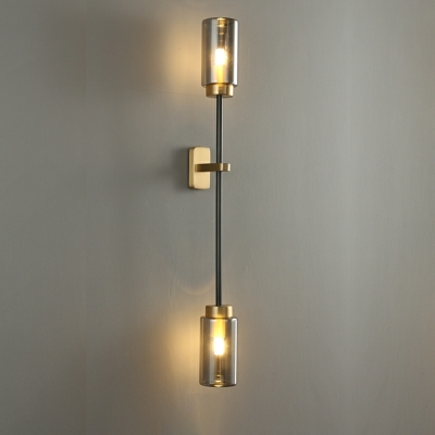 2 Light Vanity Light Industrial Style Cylinder Shape Metal Wall Mounted Lamps