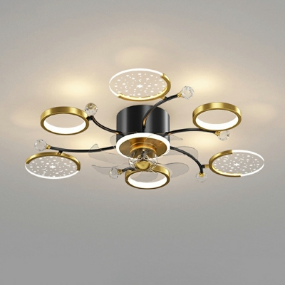 Acrylic Flush Fan Light Fixtures Contemporary Style Flush Light for Living Room