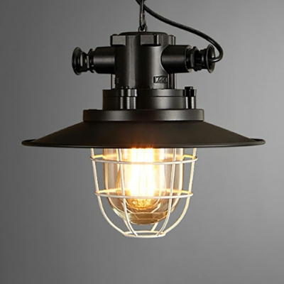 American Retro Single Pendant Industrial Wind Creative Pot Lid Metal Hanging Lamp