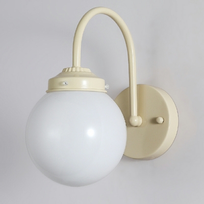 French Medieval Wall Lamp Modern Simple Cream Style Glass Ball Wall Mount Fixture