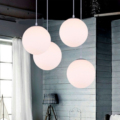 Nordic Simple Ball Pendant Personality White Glass Hanging Lamp