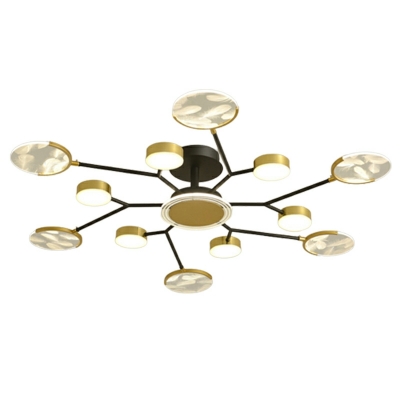 Postmodern Metal Ceiling Light Fixture Creative Feather LED Ceiling Lamp for Living Room