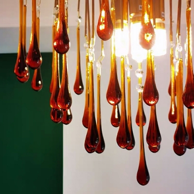 9 Light Pendant Lighting Industrial Style Teardrop Shape Metal Hanging Ceiling Light