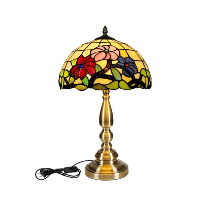 American Retro Table Lamp Creative Stained Glass Table Lamp for Bedroom