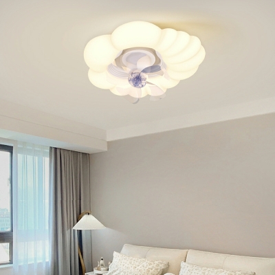 Flush Mount Fan Light Children's Room Style PE Flush Mount Fan Lights for Bedroom