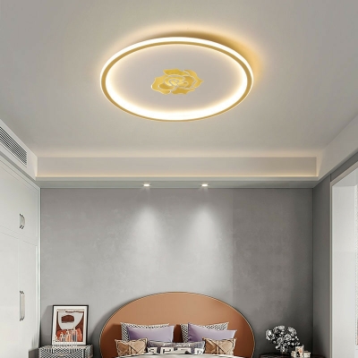 Round Flush-Mount Light Fixture Contemporary Style Flush Mount Ceiling Light Acrylic for Bedroom