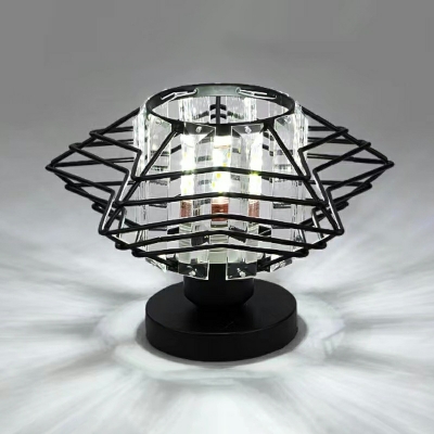 1 Light Minimalist Style Cage Shape Metal Flush Ceiling Light Fixtures
