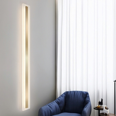 1 Light Simple Style Rectangle Shape Metal Wall Mounted Vanity Lights